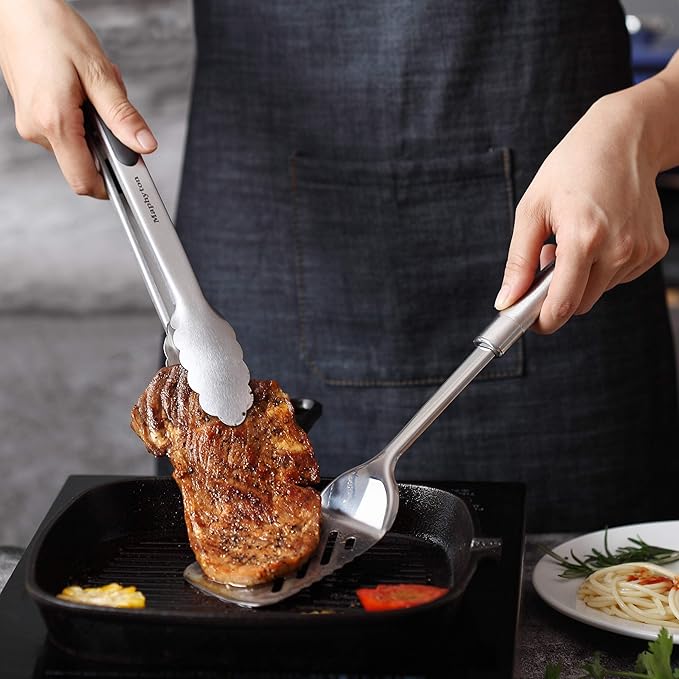 Maphyton Cooking Utensil Set, 11 PCS Stainless Steel Kitchen Utensil Set, Nonstick Kitchen Gadgets Cookware Set with Spatula