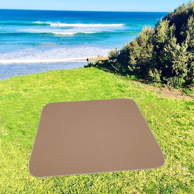 Baby Splat Mat for Under High Chair/Arts/Crafts, Triluby 51" Waterproof Non Slip Food Splash Mat for Eating Mess, Washable Weaning Mat Reusable Spill Floor Protector (Brown)