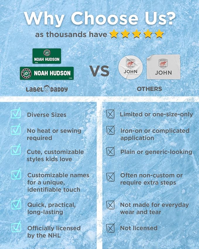 NHL Hockey Labels - Custom Peel and Stick, Waterproof Labels - Great for Organization, Sports, School, Day Camp Label - 155 Pack (Dallas Stars)