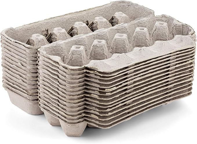 MT Products Natural Pulp Jumbo Egg Cartons 1 Dozen - Disposable Egg Storage Container (Pack of 200) - Made in the USA