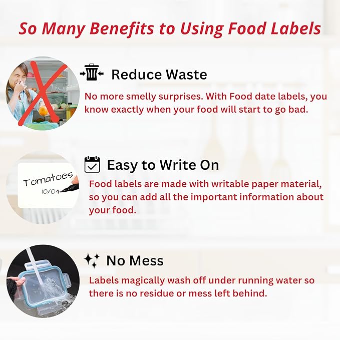 2x3 Dissolvable Food Labels, 250 Label Stickers, Bottle Labels for Storage Bins, Sticker Labels for Food containers, (250, Blank)