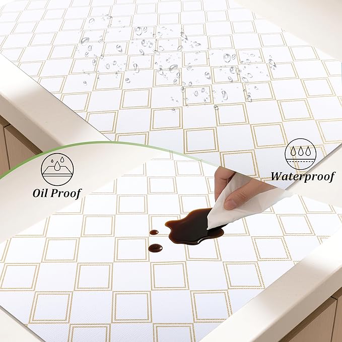 Kitchen Shelf Liner Non Slip 20 Inch X 20 Ft Cabinet Liners for Shelves Waterproof Drawer Liners for Kitchen Cabinets Non Adhesive Cupboard Paper for Bathroom Closet Fridge Dresser Pantry