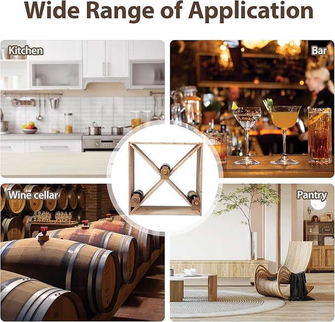 JAXPETY Stackable Wine Rack 48 Bottle Liquor Display Storage Cube Free Standing Floor Wine Cabinet for Cellar & Kitchen