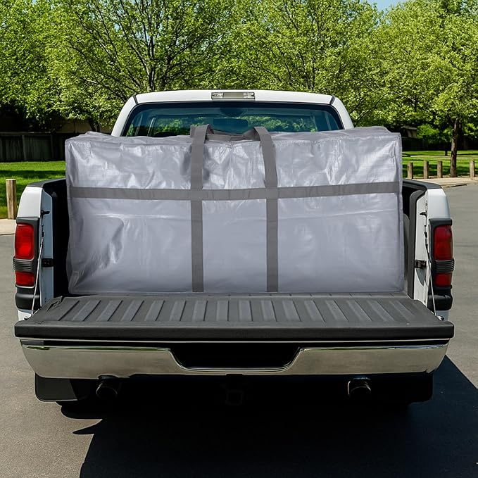 4 Pcs 176 Gallon Extra Large Moving Bags Heavy Duty Storage Bag with Strong Zipper Handle Foldable XXL Jumbo Storage Tote Packing Moving Box for College Dorm Travel Cloth Duffle (Silver)