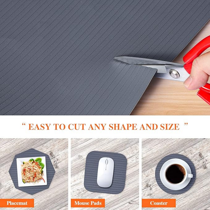 Shelf Liners for Kitchen Cabinets, 24Inch x 30Ft, Non Adhesive Shelf Liner, Non-Slip Kitchen Drawer Liners, Waterproof Durable Cabinet Liners for Shelves, Refrigerator, Pantry, Dark Gray