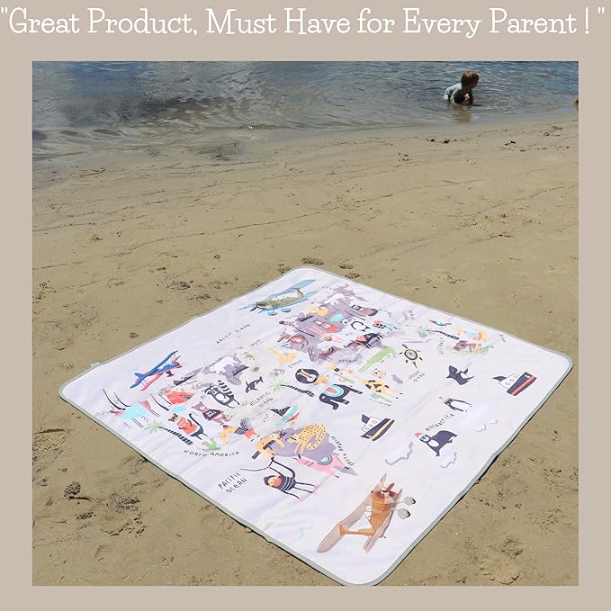 BABYBOET Splat Mat for Baby – Under High Chair Floor Mat Protects Wood, Vinyl and Carpet from Spills – Waterproof 4 Layer Baby Mat with Anti-Skid Backing Deters Bunching and Sliding (51” x 51”)