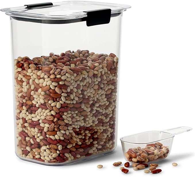 Rubbermaid Brilliance 14-Piece Food Storage Container Set with Scoops Airtight BPA-Free for Kitchen and Pantry Organization