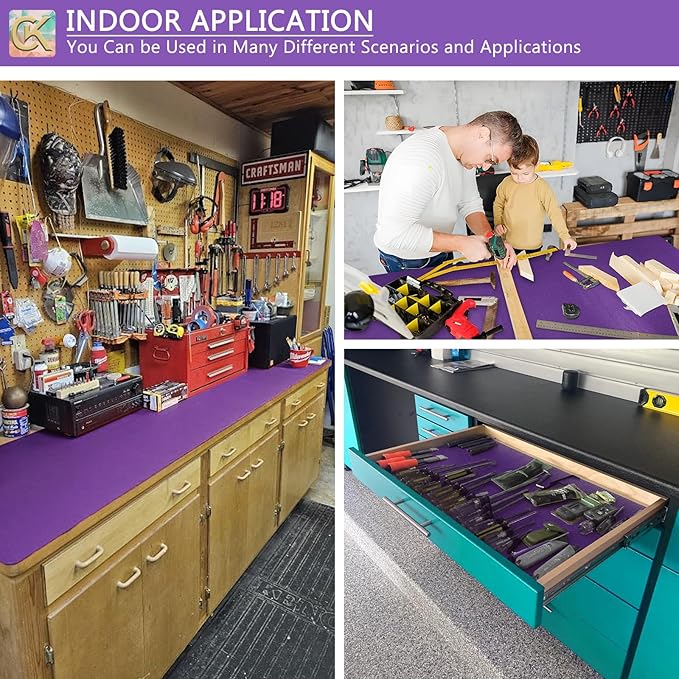 Foam Toolbox Liner Shelf Liner, Thickened Durable Pad Tool Box Mat for Protecting Your Tools, Work Surfaces, Garage, Chest (Purple, 16 * 6)