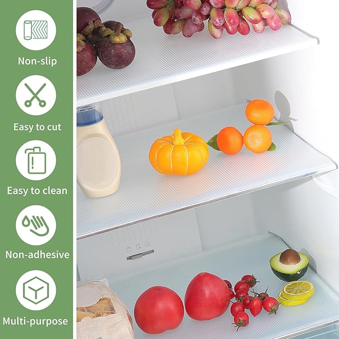 Shelf Liners 17 inch x 20 ft Shelf Liners for Kitchen cabinets nonstick Lining Drawer Mats EVA Protector for Cupboard (Clear Ribbed,17 inch x 20 ft)