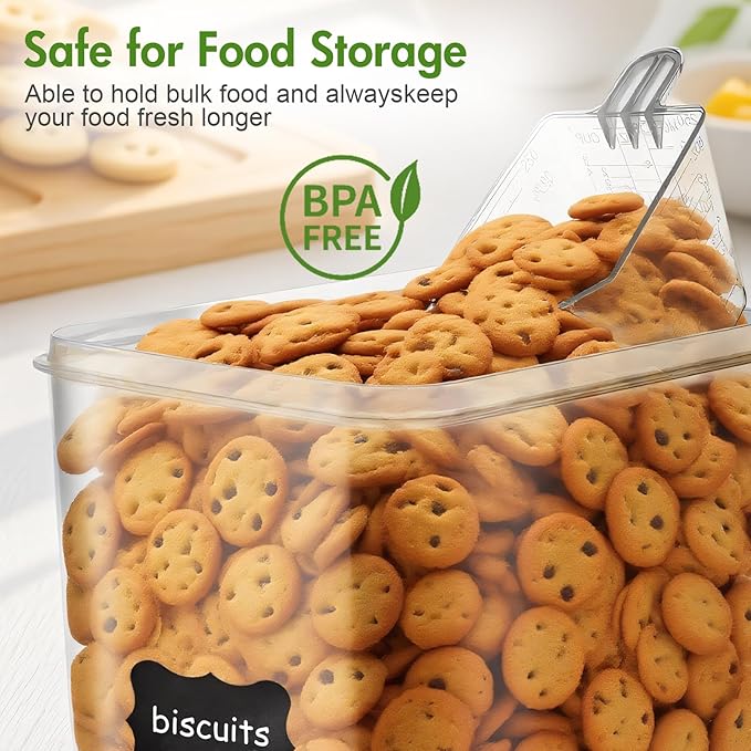 ALSO GO 2 PC Extra Large Food Storage Containers with Lids Airtight, 9.5L, 335Oz, Clear Plastic Kitchen and Pantry Storage Containers, Bulk Storage for Cereal, Flour, Sugar, Rice