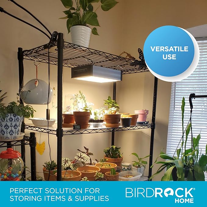 Internet's Best 4-Tier Wire Shelving | Flat Black | Heavy Duty Shelf | Wide Adjustable Rack Unit | Kitchen Storage