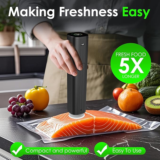 Elxis Reusable Vacuum Sealer Bags for Food – 30 Small (8 x 10 in) –Odor-Resistant, Leak-Proof-Microwave – Compatible with Elxis Vacuum Sealers