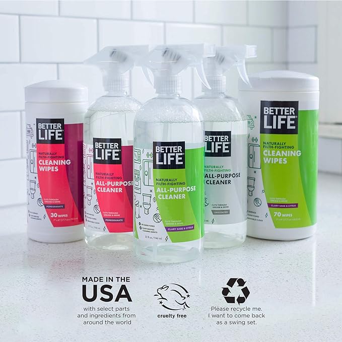 Better Life All Purpose Cleaner - Multipurpose Home and Kitchen Cleaning Spray for Glass, Countertops, Appliances, Upholstery- Multi-surface Spray Cleaner - Currant and Citrus, 32oz (Pack of 1)