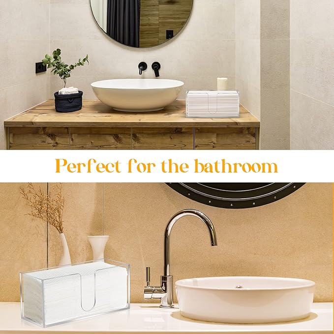 Acrylic Countertop Paper Towel Dispenser, Clear Trifold Napkin Holder, Suitable for Z-fold, C-fold or MultiFold Trifold Paper Towels for Bathroom and Kitchen