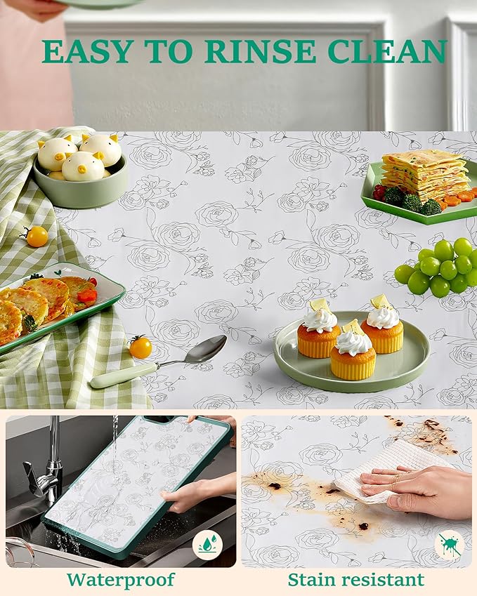 Floral Drawer Liner for Kitchen Cabinets Non-Adhesive Shelf Liner Non-Slip Strong Grip Cabinet Liners Thickened Mats Protective Paper Easy to Clean for Tool Box Pantry (12In x 10FT)