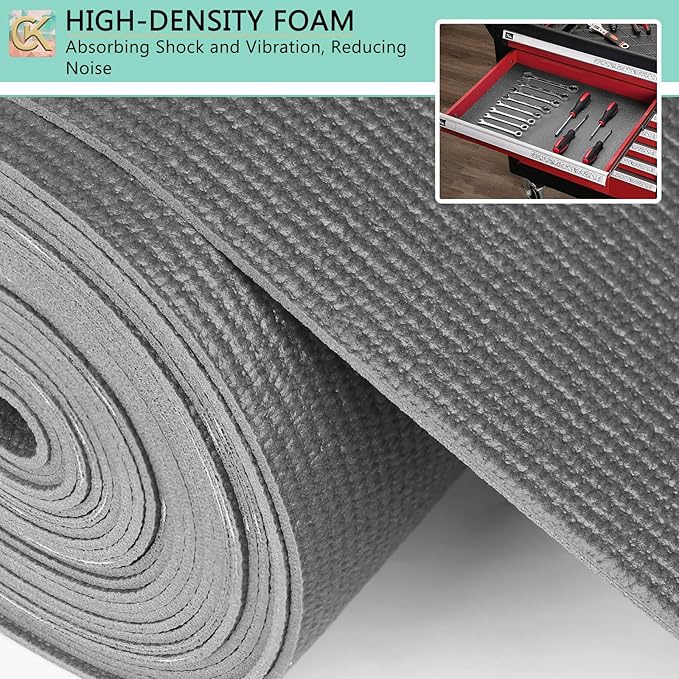 Foam Toolbox Liner Shelf Liner, Thickened Durable Pad Tool Box Mat for Protecting Your Tools, Work Surfaces, Garage, Chest -Gray 3mm Thickness, 20 inch*24 ft