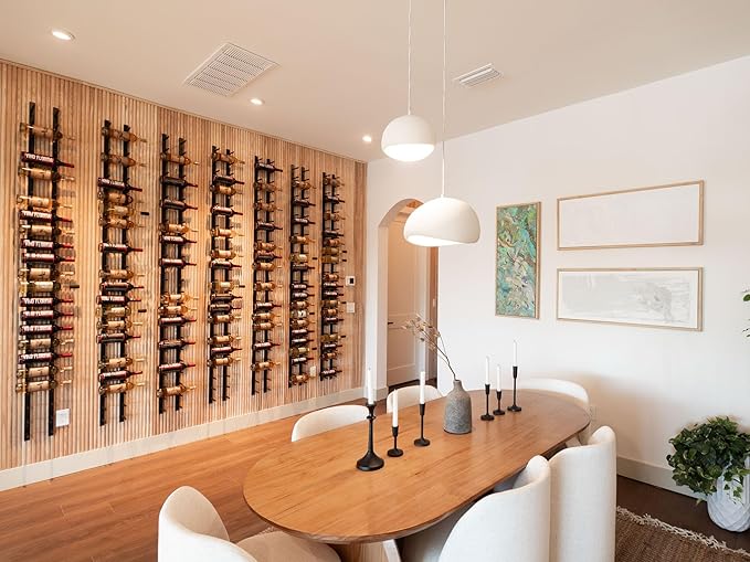Ultra Wine Racks Wall Mounted Label-Out Wine Racks (2 Foot 3 Deep, Matte Black, 18 Wine Bottles) - Modern Metal Wine Storage, Modular Design for Home Bar, Kitchen, Dining Rooms, & Wine Cellars