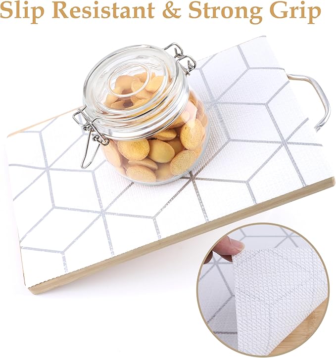 Shelf Liners for Kitchen Cabinet 24 Inch Wide X 20 Ft Non Adhesive Cabinet Drawer Liner Non Slip Water Oil-Proof Strong Grip Pantry Fridge Shelves Liner Bathroom Drawer Mat Cupboard Closet Liner
