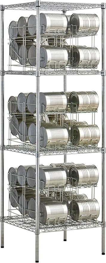 Commercial 24" x 36" Chrome Wire Shelf Kit with 6 Wire Can Racks (28W-672)