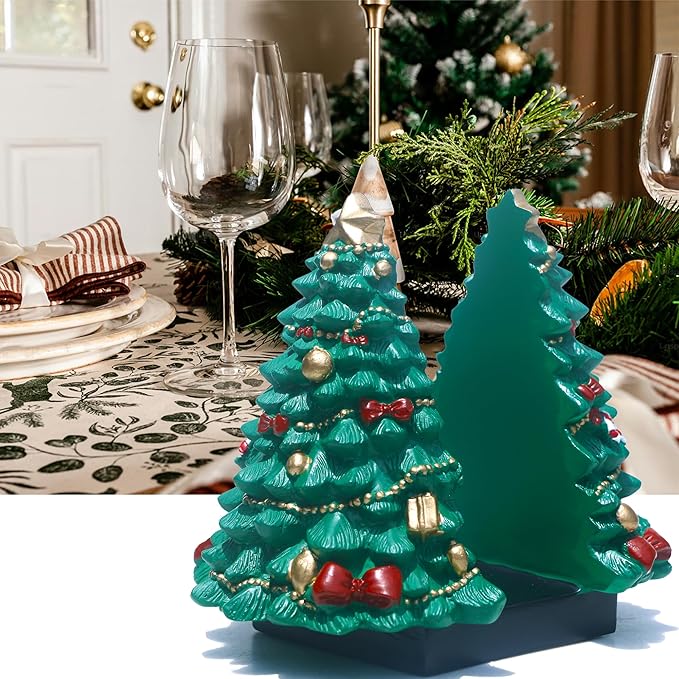 Christmas Tree Napkin Holder - Festive Resin Tabletop Decor for Holiday Dining