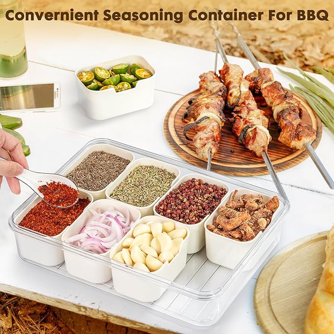 Snack Box Container,Divided Serving Tray with Lid and Handle, Snackle box Charcuterie for Portable Snack Platters - Clear Organizer for Candy,Fruits,Nuts,Snacks-for Party,Entertaining,Picnic