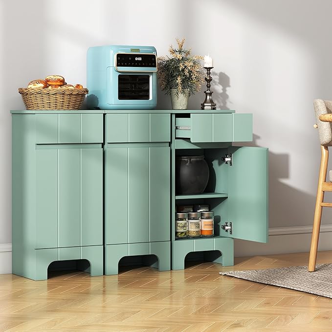VANIRROR Small Bathroom Cabinet with Adjustable Shelves, Drawer, Anti-Tip Design, 14.96" L x 11.81" W x 32.09" H, Durable MDF for Bathroom, Kitchen, Laundry Storage, Soft-Close Door