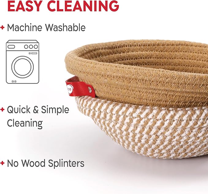 KneadAce Ultimate Sourdough Starter & Proofing Kit – 34oz Sourdough Starter Jar & Round Cotton Rope Proofing Basket Set for Perfect Homemade Artisan Bread
