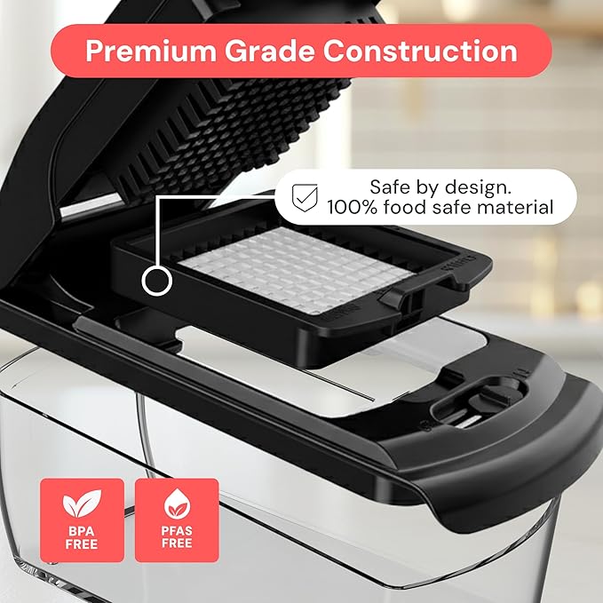 Fullstar The Original Pro Chopper - Vegetable Chopper and Spiralizer, Food Chopper with Container, Fruit Slicer, Kitchen Gadgets & Gifts, Home Essentials (8 in 1, Black)