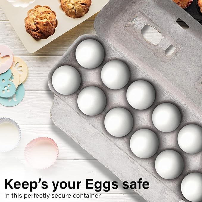 MT Products Blank Natural Pulp Egg Cartons Bulk Holds Up to Twelve Eggs - 1 Dozen - Cardboard Material Perfect For Storing Extra Eggs (25 Pieces) - Made in USA