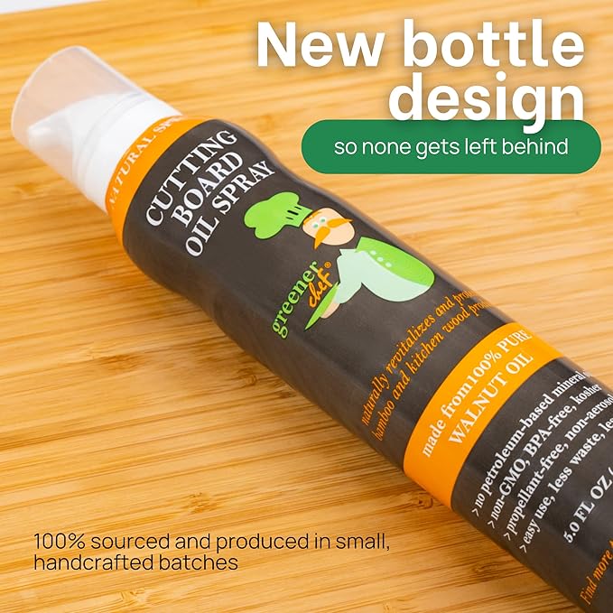 Italian Walnut Cutting Board Oil Spray Used for Conditioning Bamboo Wood Chopping Boards and Wooden Utensils - Ideal for Health Conscious Chefs