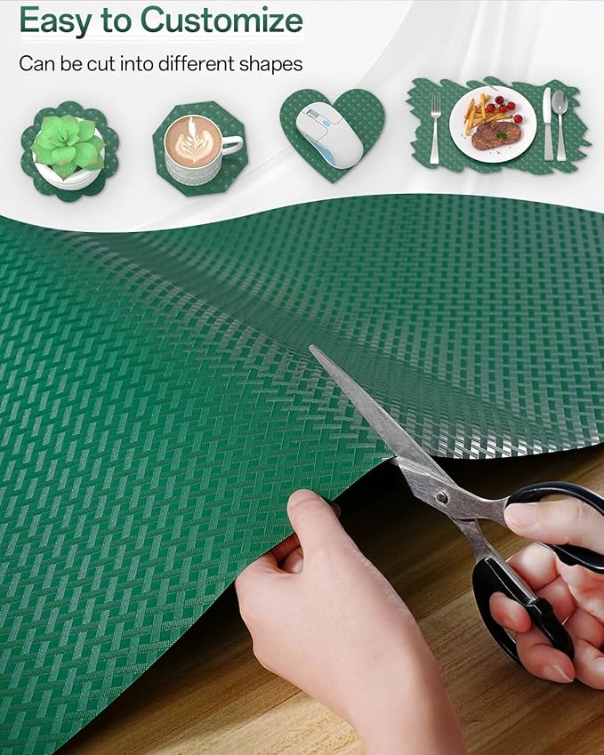 Shelf and Drawer Liner for Kitchen Cabinet, Non-Adhesive 24in x 240in Waterproof Contact Paper Refrigerator Liners Thickened Durable EVA Material Non Slip Mat for Dresser Cupboard Pantry Protector