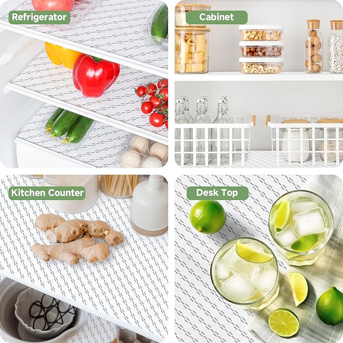Shelf Liners 30 inch x 20 ft Shelf Liners for Kitchen cabinets nonstick Shelf Lining Drawer Mats EVA Protector for Cupboard (White Diagonal Stripes,30 inch x 20 ft)