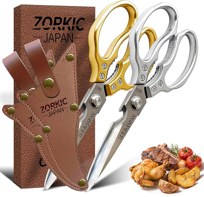 Kitchen Scissors Set, Heavy Duty Meat Scissors All Purpose, Dishwasher Safe Food Shears for Seafood Pizza Herb Chicken Poultry Cutting Cooking, Christmas Gifts for Men Women Mom Dad