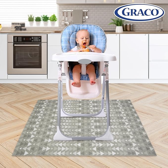 Graco Baby Disposable Splat Mats – 60 Count, 47" x 40", Biodegradable Floor Protector for Mealtime, Under High Chair, Home & Restaurant Use, Port Design