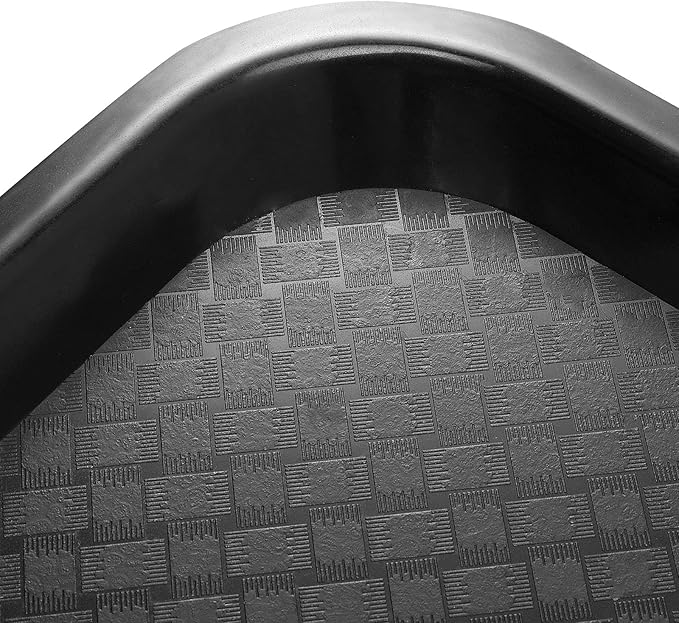 JOIKIT 8 Pack 12 x 16 Inch Fast Food Trays, Plastic Fast Food Serving Trays Rectangular Cafeteria Tray Textured Food Serving Trays for Commercial, Home Use, Black