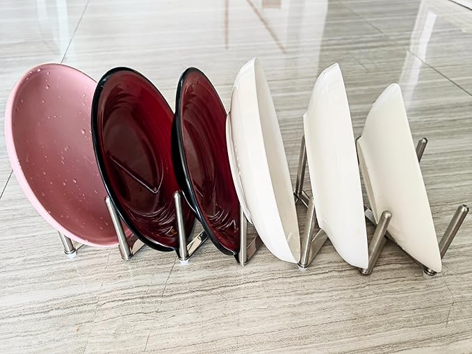 Pot Lid Organizer Pot Lid Holder Adjustable Pot Lid & Plate& Pans multipurpose Organizer Rack Holder Stainless Steel Dish Plate Drying Rack