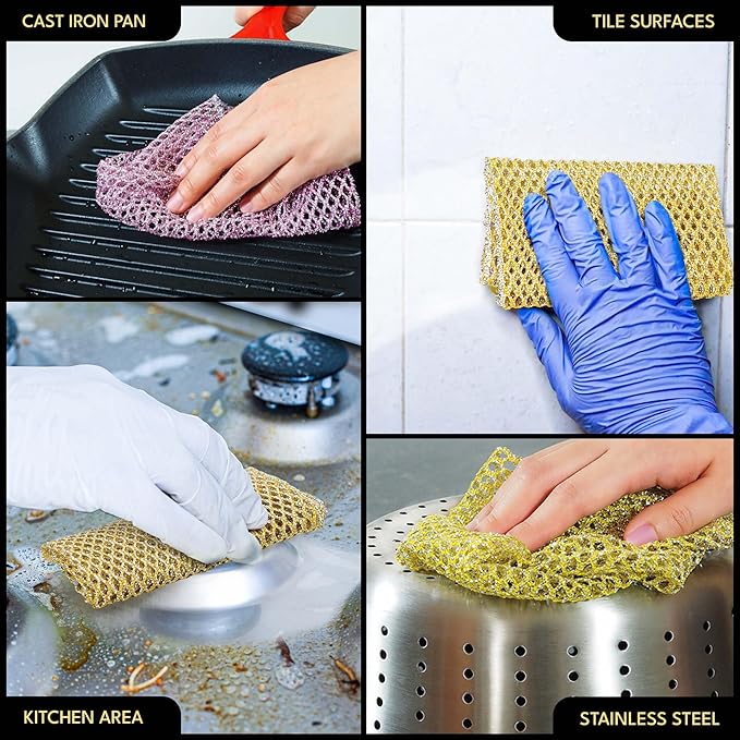 The Crown Choice Heavy Duty Non-Scratch Dish Scrubbers for Cleaning Dishes & Pots (6Pcs) - Replace Kitchen Sponges for Dishwashing with Our Scouring Pads - Try Our Alternative Dish Washing Scrub