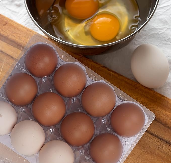 70 Pack Plastic Egg Carton Reusable Clear Egg Cartons for Chicken Eggs, Hold 12 Eggs Each