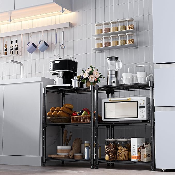 450 lbs Steel Storage Shelving 3-Tier Utility Shelving Unit Steel Organizer Wire Rack for Home,Kitchen,Office (11.8" D x 17.7" W x 26.3" H) | 450 lbs, for Home, Kitchen, Office