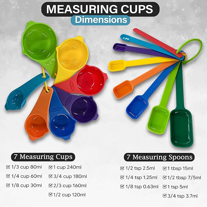 AGRUS Measuring Cups and Spoons Set of 9, Utensils for Dry and Liquid Ingredients, Copper Kitchen Accessories, Rose Copper Decor for Home, Stackable, Sturdy Stainless Steel (Multicolored)