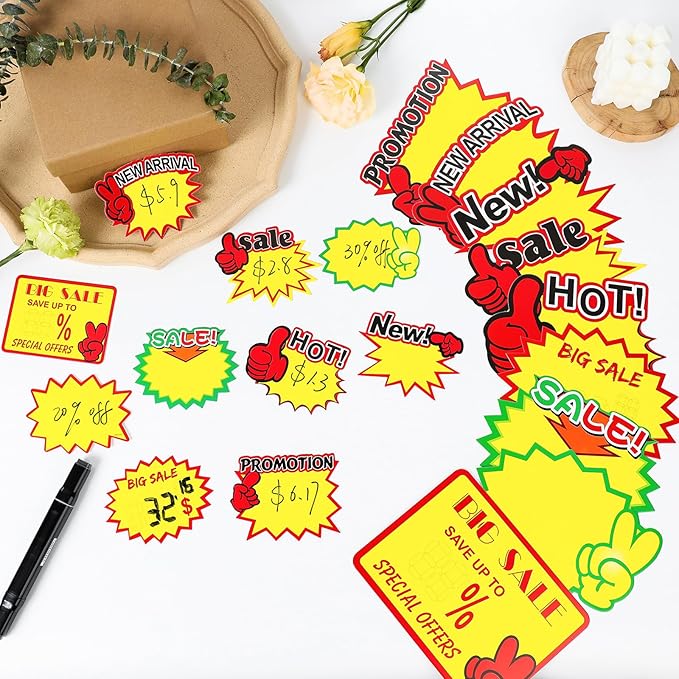 Starburst Sign for Retail Store Large 200pcs yellow