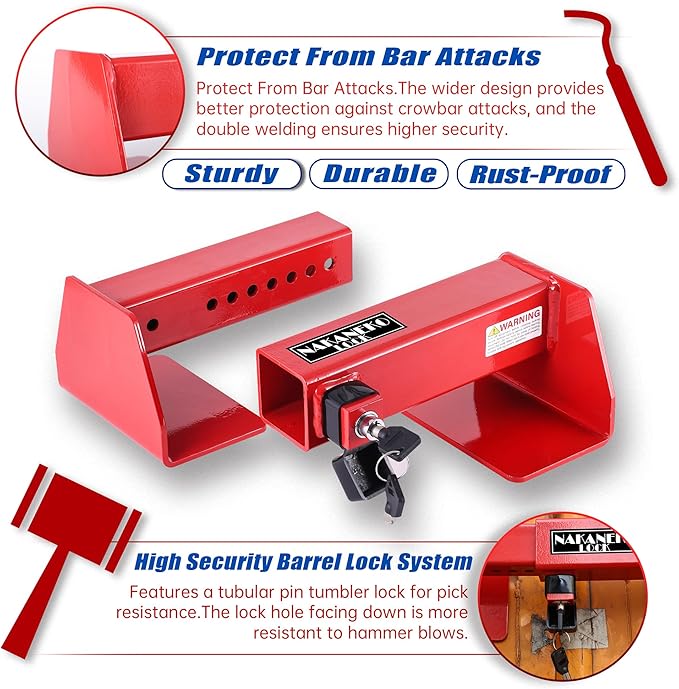 Container Locks, Heavy Duty Cargo Lock, Container Door Locks, Semi Trailer Door Lock, Semi Truck,Anti-Theft, Rust-Proof,Cargo Security, Bolt Cutter Resistant,Key Lock, Mechanical
