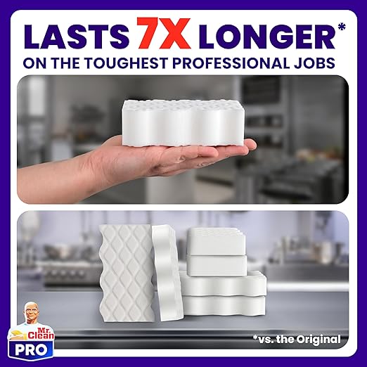 Mr. Clean Pro Magic Eraser Ultra Pro - Heavy Duty Cleaning Sponges - Commercial Grease and Stain Removal - Bulk Pack 26 Count - Professional Grade for Businesses, Hotels, Facilities, Industrial Use