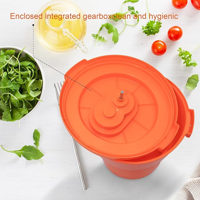 Clivia Large Commercial Salad Spinner Manual Lettuce Dryer Spinner Dryer-Dries Up To 4 Heads Of Lettuces