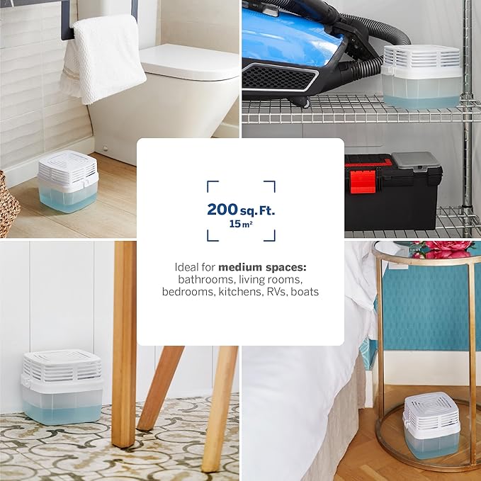 HUMYDRY Moisture Absorber Dehumidifier Device for Home, Premium Pack Of 1 Device of 15.9 Oz With 3 Pre-Measured Refills, Unscented Humidity Absorber For Closets, Bathroom and Medium Enclosed Spaces