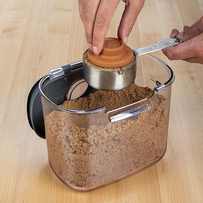 Progressive International ProKeeper+ Clear Plastic Airtight Food Baker's Kitchen Storage Organization Container Canister Set with Magnetic Accessories, 2- Piece Set (Brown Sugar 1.4-Quart)
