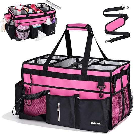 Extra-Large Wearable Cleaning Caddy With Detachable Divider,Cleaning Caddy For Cleaning Supplies Large Cleaning Supply Caddy With Adjustable Shoulder Strap & Waist Belt For Cleaners