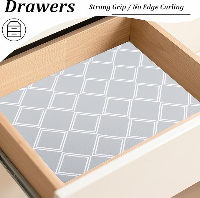 Kitchen Cabinet Liner Waterproof 24 Inch X 20 FT Drawer Liners for Kitchen Cabinets No Slip Shelf Liners Non Adhesive Dresser Drawer Liner Grip Closet Shelf Liners for Bathroom Fridge Cupboard Pantry