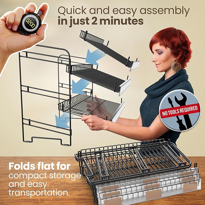 Black 3 Tier Candy Display Rack – Chip Display for Snack Vendors, Food Trucks, Concession Stands & Retail Storefronts