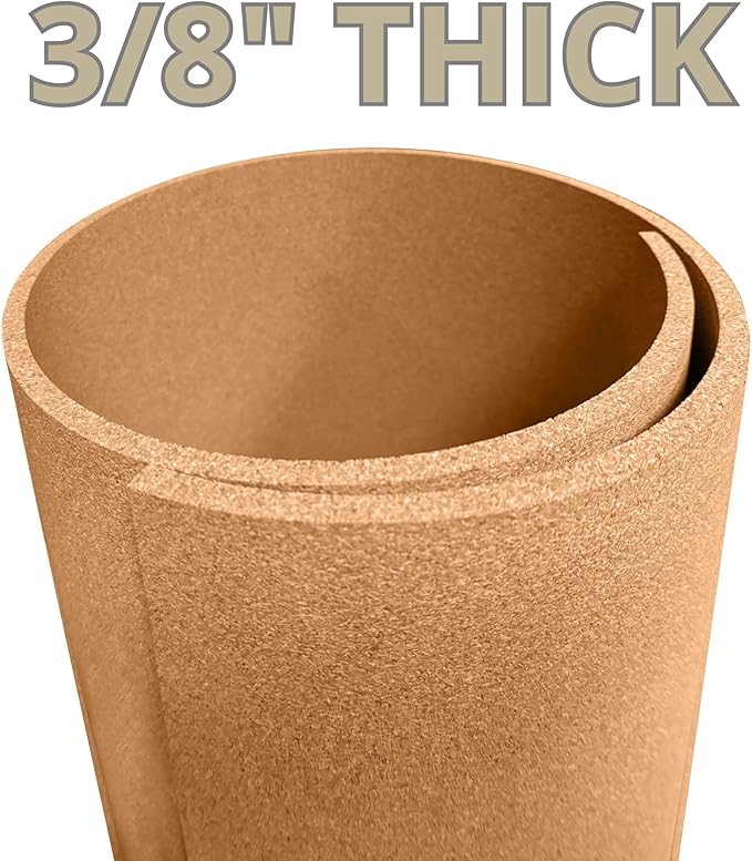 Manton Cork Premium Cork Sheet - 4' x 8' x 3/8", 100% Natural Facing Grade Material for Bulletin Boards, Decorative Photo and Message Push Pin Displays - Perfect for Home, School, and Office